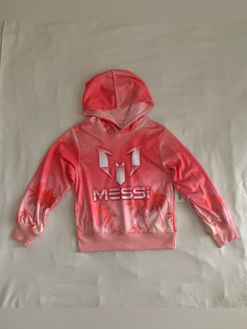 NWT Messi Boys Sublimated Hoodie Candy Pink | Lionel Messi Graphic Fleece Sweats
